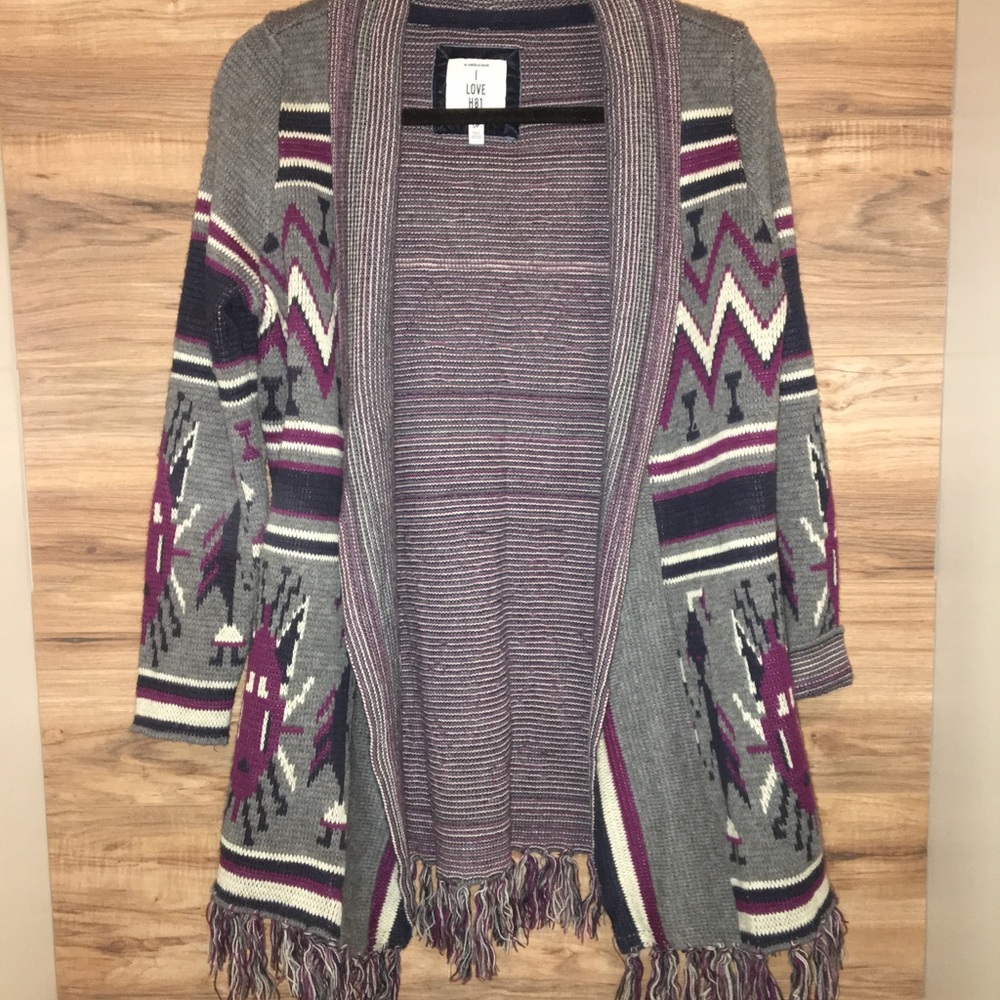 Size small fringe cardigan!